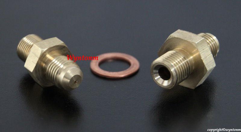 14b 16g evo turbo 4an oil feed brass fitting with restrictor + washer