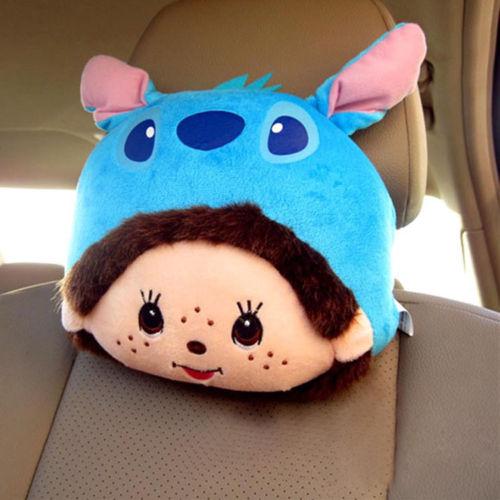 2 pc new qiqi cute plush auto car seat headrest pillows cushion
