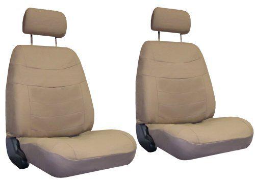 Tan Biege Car Seat Covers Set w/ Steering Wheel Cover & Belt Shoulder Pads #5, US $46.96, image 4