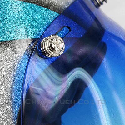 Silver Star Snaps Dot Bubble Shield Visor Face Mask UV Gradation Blue for Helmet, US $18.99, image 3