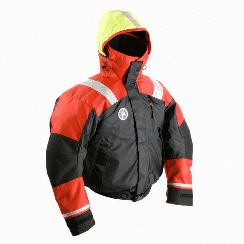 New first watch ab-1100-rb-l ab-1100 flotation bomber jacket - red/black - large