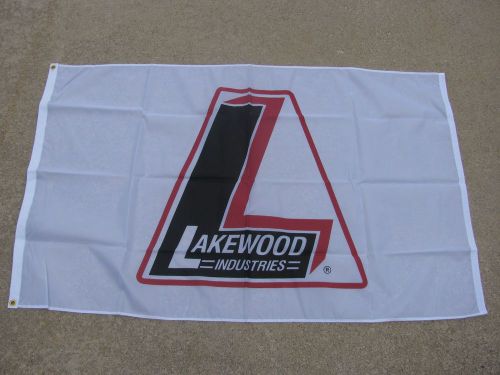 Large lakewood industries dealer flag banner sign car auto racing parts norwalk