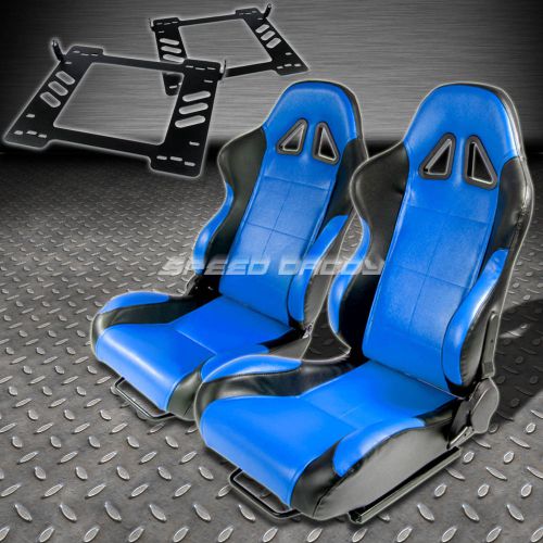 Pair type-5 reclining black blue woven racing seat+bracket for 07-14 wrangler