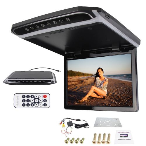 Overhead 12.1&#034; car roof mount monitor lcd flip down displayer sd fm 1080p hdmi