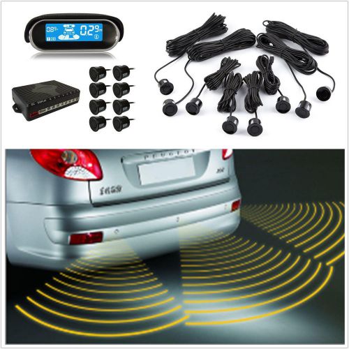 12v 8 parking sensor car suv reverse radar safety warning lcd monitor dual-core