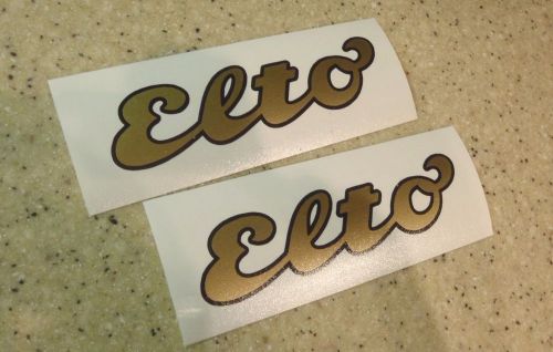 Elto vintage outboard motor decal 2-pak gold/black free ship + free fish decal!