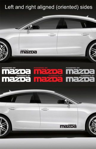 2pcs powered by mazda 15&#034; wide vinyl decal sticker emblem logo graphic