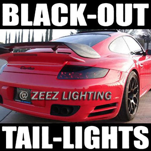Dark smoked black-out taillight tint head fog tail light tinted vinyl film f