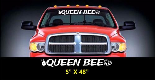 Queen bee  windshield banner decal  sticker 5" x 48"