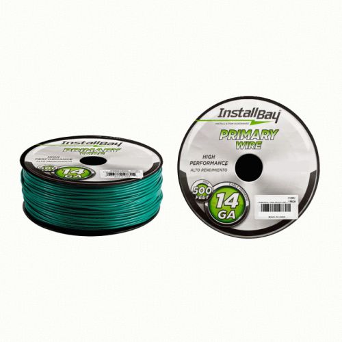 Install bay pwgn14500 14 gauge primary wire in green color - 500 feet per spool