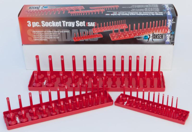 Hansen global 9301 sae 3pc socket tray set ***new***
