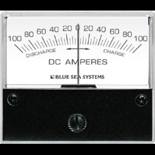 Blue sea 8253 dc zero center analog ammeter - 2-3/4 face  100-0-100 amperes dc