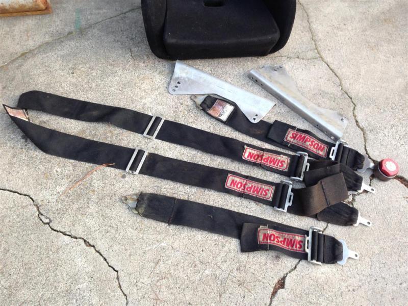 Vintage 80s Recaro Profischale Racing Seat with mounts and vintage Simpson belts, US $99.99, image 6