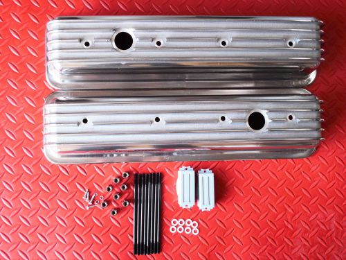 Aluminum tall finned valve covers 1987-up chevrolet 305, 350 center bolt baffled