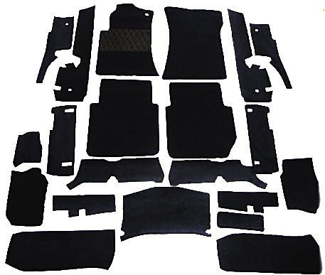 Mercedes 350 450 se w116 72-80 carpet set black velours