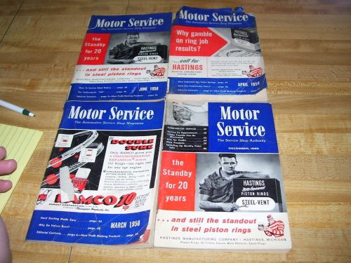 Lot of 4 vintage 1958 motor service car shop repair magazines manuals