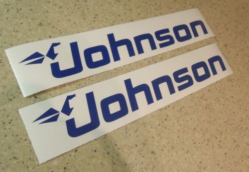 Johnson vintage outboard motor decals 12" blue free ship + free fish decal!