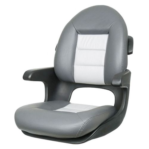 Tempress 57017 elite helm high back boat seat charcoal/gray marine with cushion