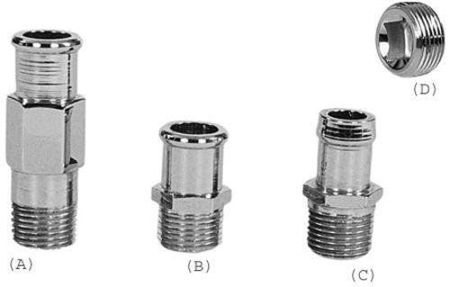 Tuff stuff 4450b hose nipple fitting chrome 1/2" npt