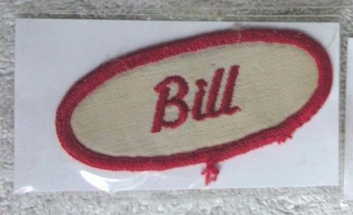 Vintage oval name patch ~ bill ~ mechanics garage ~ used ~ approx 3&#034;
