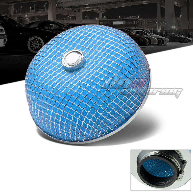 3" blue cold air/short ram intake/turbocharger racing mushroom micro foam filter