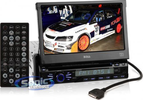 Boss bv9965 single din dvd car stereo receiver w/ flip-up 7" touchscreen