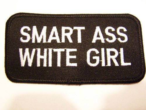 #0410 motorcycle vest patch smart ass white girl lady rider / biker