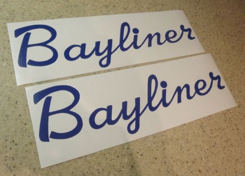 Bayliner vintage boat decal blue 12" die-cut 2-pak free ship + free fish decal!