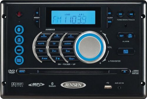 New jensen awm968 rv radio am fm cd dvd usb bluetooth stereo w/remote