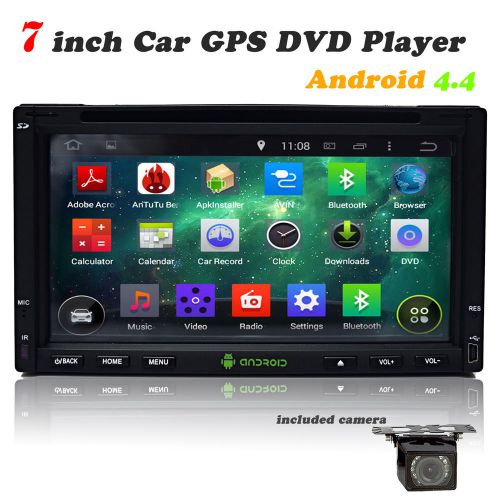 7" in dash double 2 din android 4.4.4 car stereo dvd player gps swc wifi 1080p