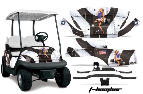 Club car precedent golf cart graphic kit wrap parts amr racing decals bomber wht