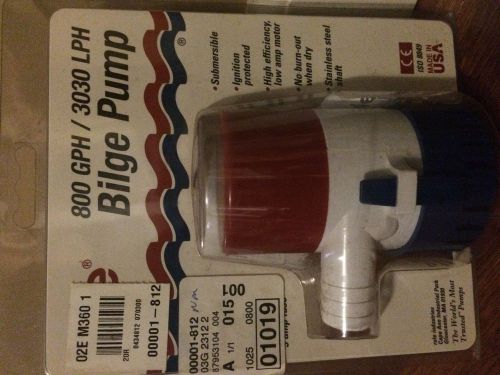 Authentic rule 800 gph round non automatic bilge pump 3/4&#034; out 20r