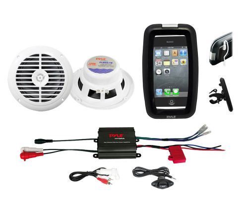 Pyle bike bicycle atv marine amplifier 400w ipod input, 6.5&#034; speakers,phone case