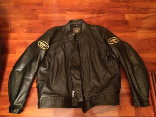 Vanson leather perforated motorcycle jacket summer sz50 authentic mint condition
