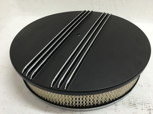 Diamond cut black 14 inch round air cleaner