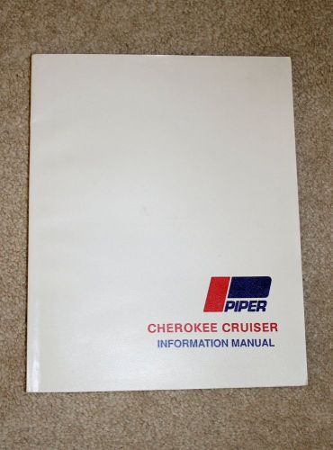 Piper cherokee cruiser information manual pa-28-140
