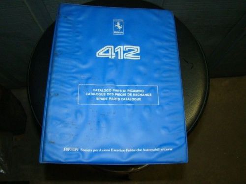Ferrari 412 1986 spare parts catalog 407/86 genuine ferrari shop parts manual