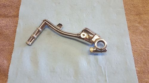 Banshee billet kick starter with chrome base and stainless mounting bolt