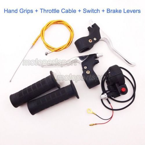 Handle grips twist throttle cable kill switch brake levers 47cc 49cc pocket bike