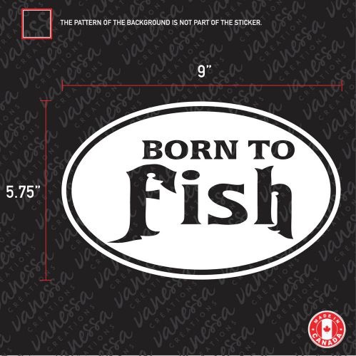 2x born to fish sticker vinyl decal white