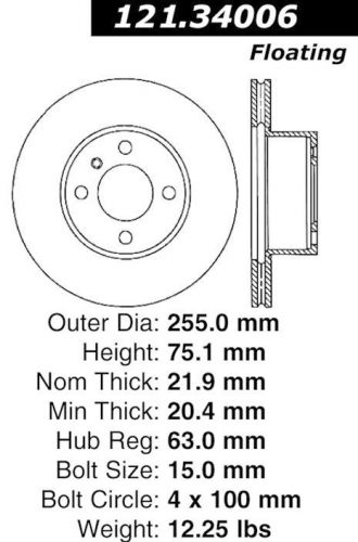 Disc brake rotor fits 1977-1977 bmw 320i  centric parts