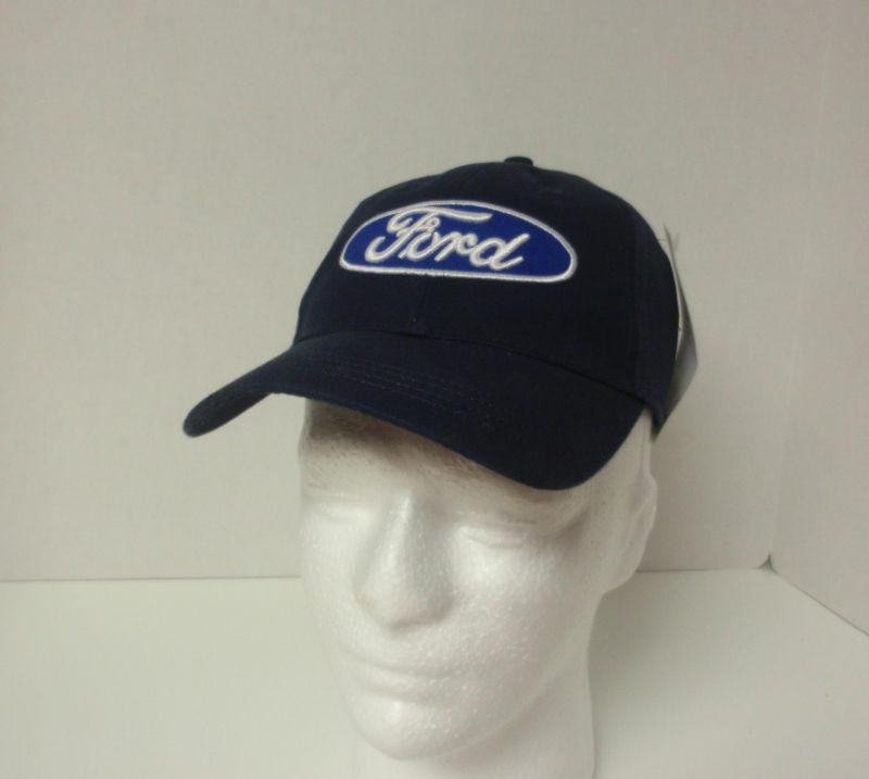 New ford logo baseball cap blue official licensed hat adjustable curved velcro 