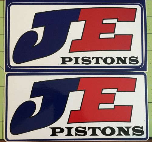 Je pistons pair of large original contingency decals racing stickers