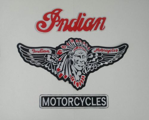 Indian motorcycle 3 piece with red back patch a beauty.new