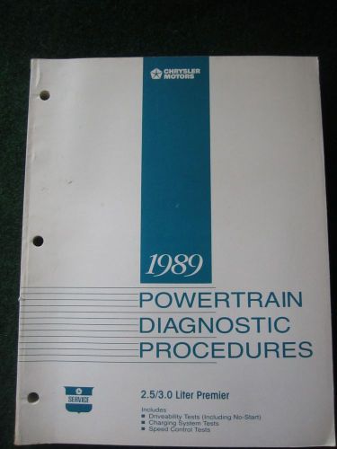 1989 powertrain diagnostic procedure service manual jeep eagle 2.5l 3.0l premier