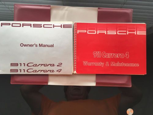 1990 porsche 911/964 carrera 2/4 owner manual &amp; maintenance service book &amp; pouch