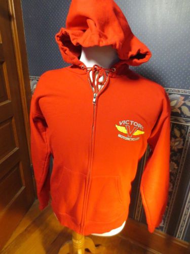 Victory motorcycle mens embroidered sz s l/s zippered sweatshirt nwot