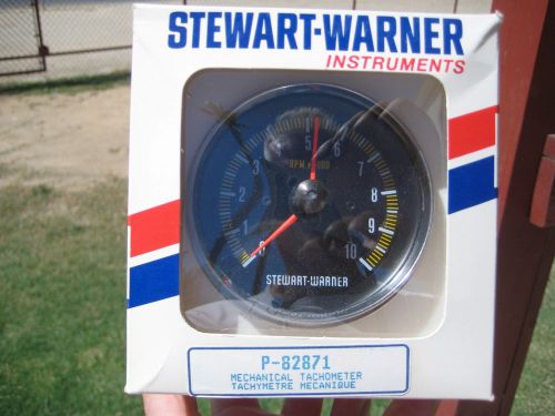 Nos stewart warner track force 10,000 rpm mechanical tachometer # p-82871