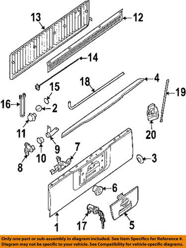 Nissan oem 934867s200 tail gate-tail gate cover
