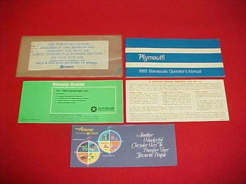 1969 plymouth barracuda cuda original owners manual service guide kit 69 + case
